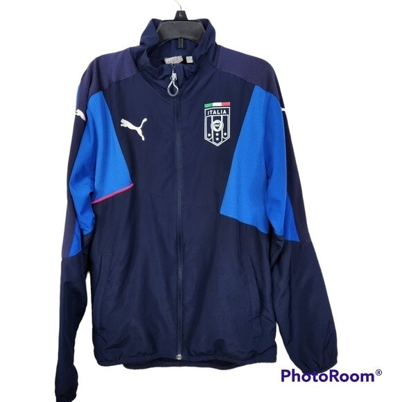 Puma Mens Italia Spellout Full Zip Track Jacket Size Small - Picture 1 of 8